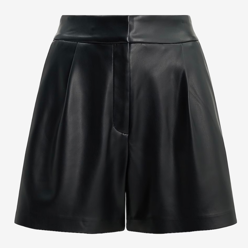 Express Stylist High Waisted Faux Leather Pleated Shorts